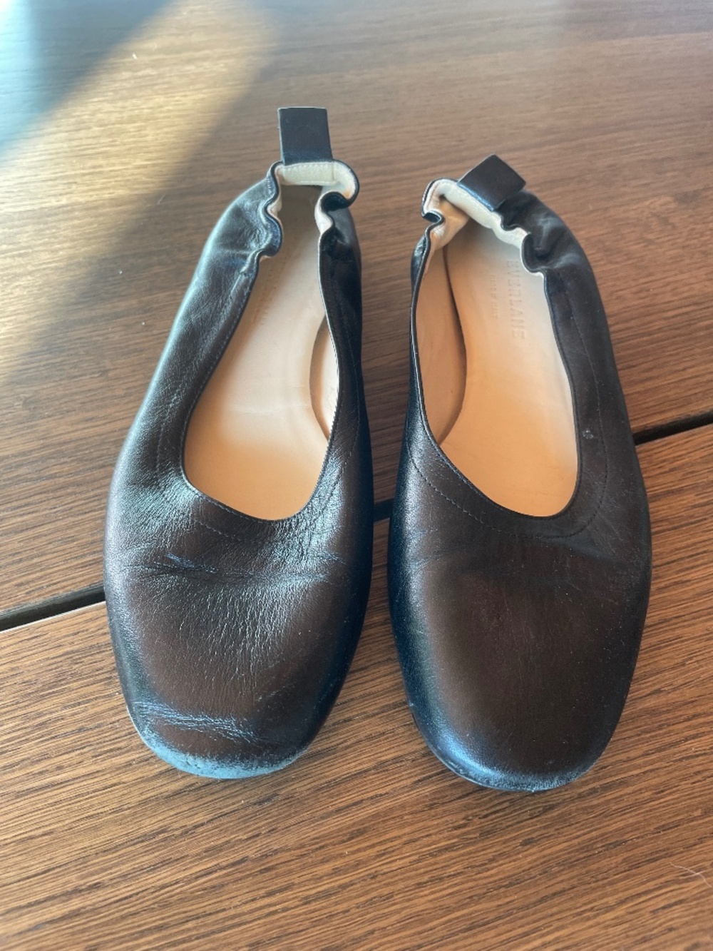 Everlane Black Leather Ballet Flats Made in Italy Women’s Size 8